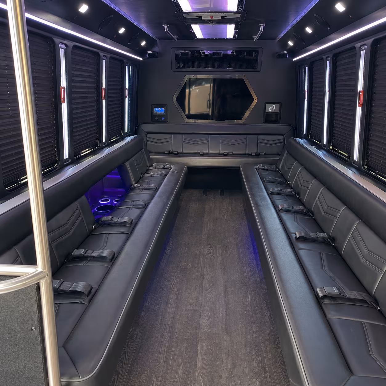 lees summit 18 passenger party bus interior