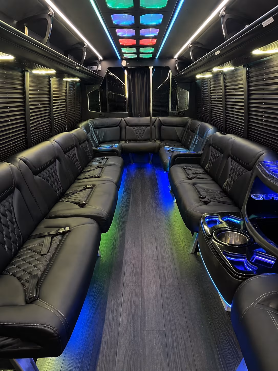 lees summit 20 passenger party bus interior