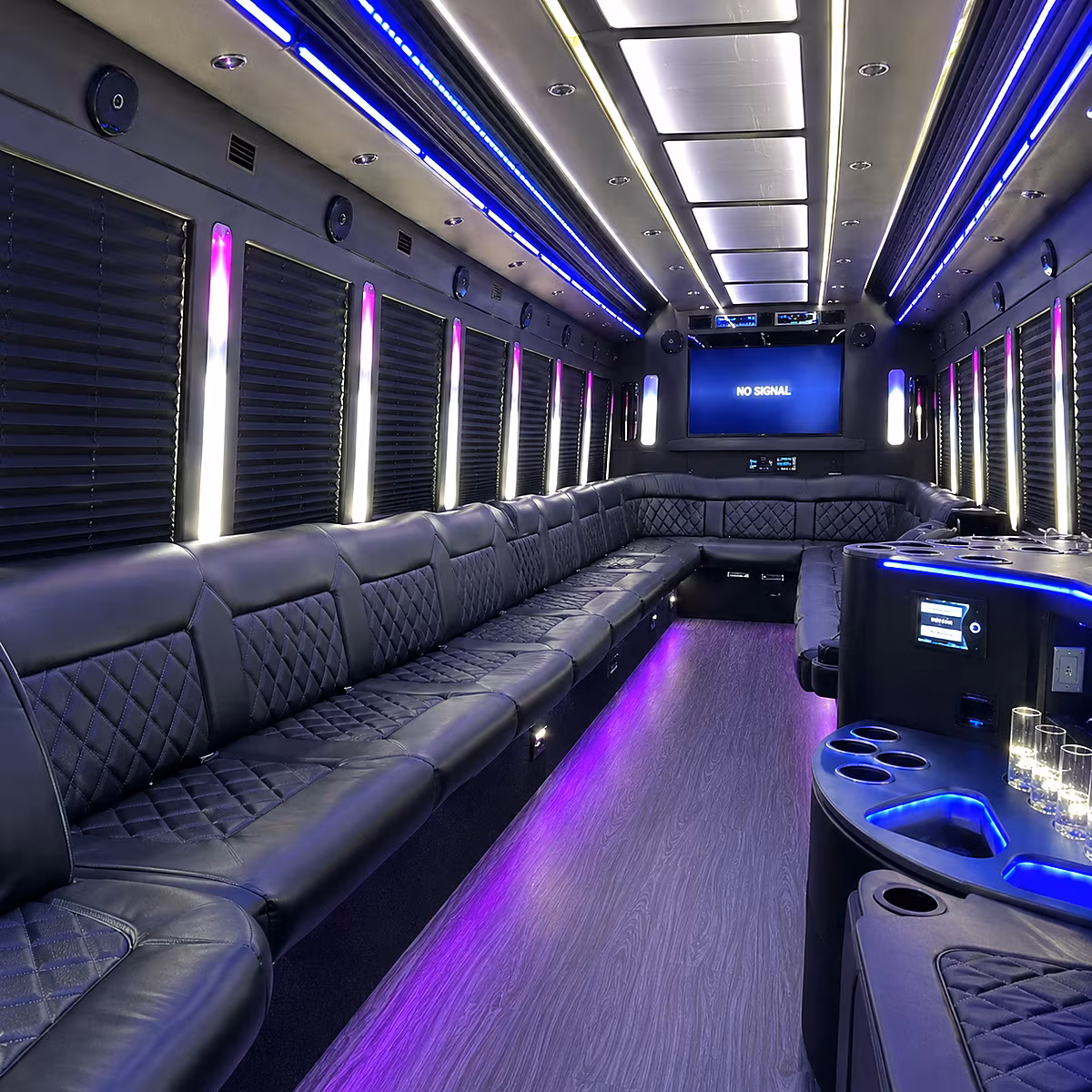 lees summit 30 passenger party bus inside
