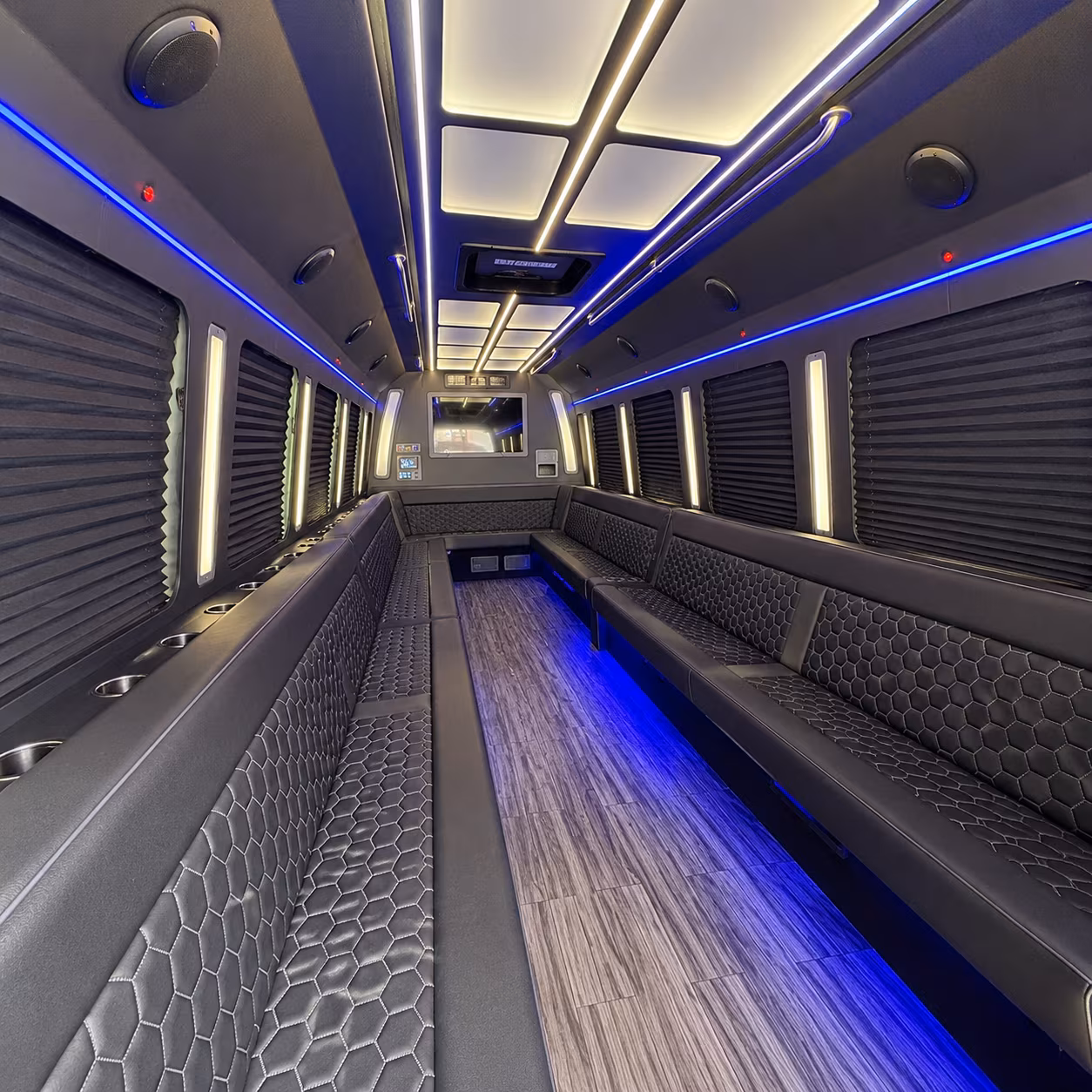 lees summit 30 passenger party bus interior
